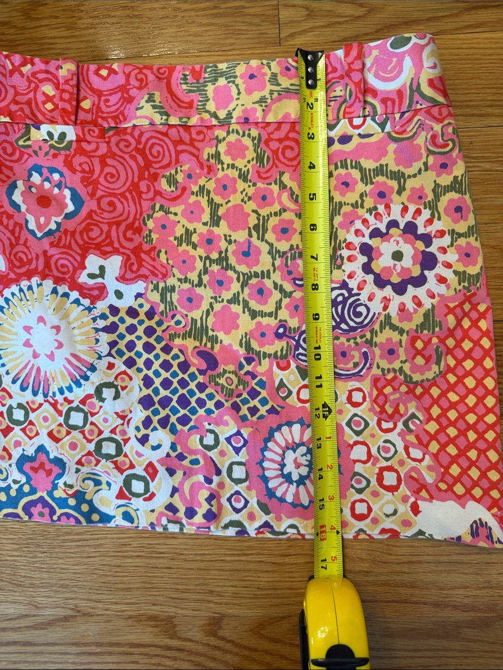 J. Crew vintage Y2K Pink Multi Floral-Print Mini Skirt size 10 purple green - Picture 6 of 6